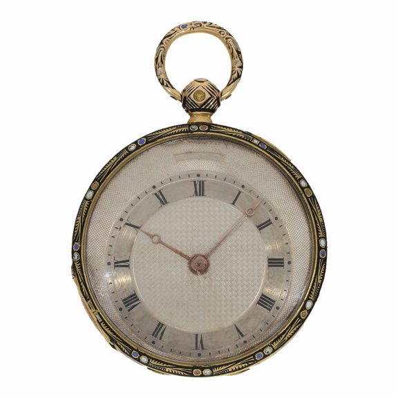 French 18 carat gold and enamel lépine watch Circa 1820