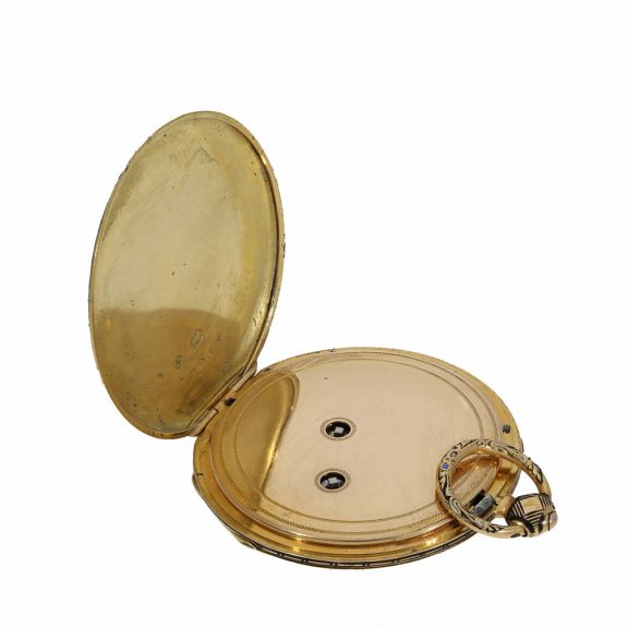 French 18 carat gold and enamel lépine watch Circa 1820 French 18 carat gold and enamel lépine watch Circa 1820