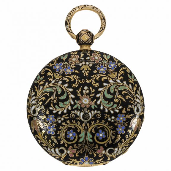 French 18 carat gold and enamel lépine watch Circa 1820 French 18 carat gold and enamel lépine watch Circa 1820