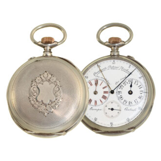 A rare silver Italian engine turned lever pocket watch Circa 1890 A rare silver Italian engine turned lever pocket watch Circa 1890