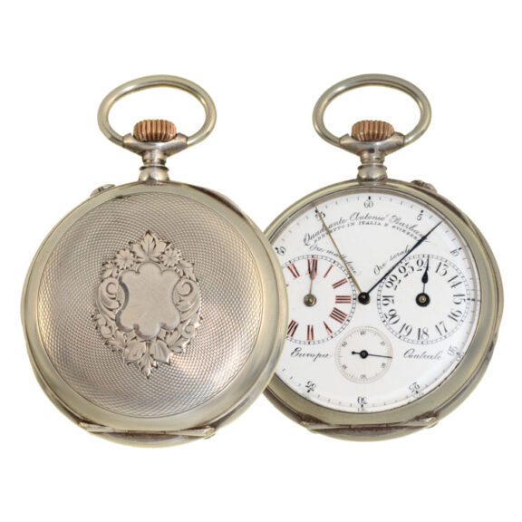 A rare silver Italian engine turned lever pocket watch Circa 1890 A rare silver Italian engine turned lever pocket watch Circa 1890