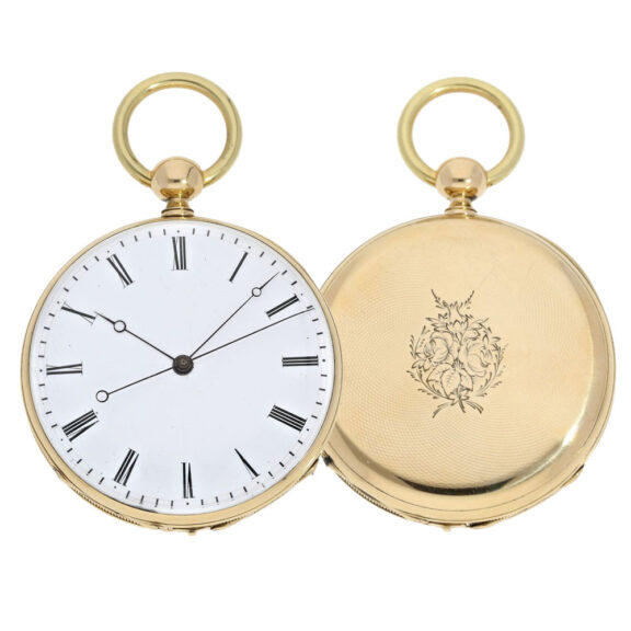 Italian 18k gold pocket watch with Seconds Morte Circa 1860