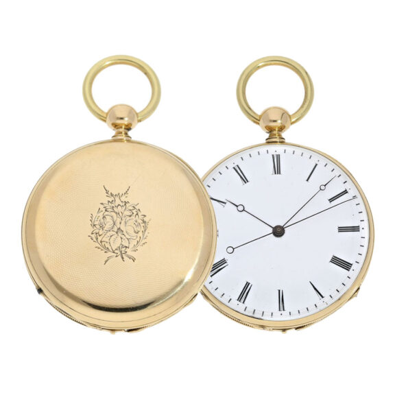 Italian 18k gold pocket watch with Seconds Morte Circa 1860 Italian 18k gold pocket watch with Seconds Morte Circa 1860