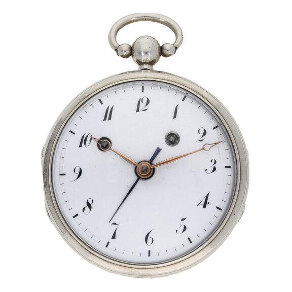 Interesting and very early French anchor watch with alarm Circa 1820