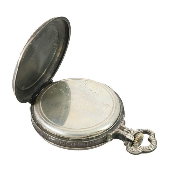 French watch silver relief housing with Jesus cross Circa 1880 French watch silver relief housing with Jesus cross Circa 1880