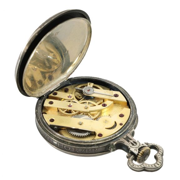 French watch silver relief housing with Jesus cross Circa 1880 French watch silver relief housing with Jesus cross Circa 1880