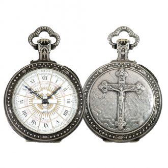 French watch silver relief housing with Jesus cross Circa 1880