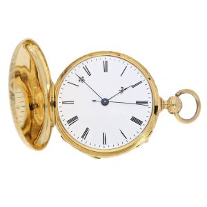 Swiss fine gold pocket watch with Seconde Morte Circa 1860