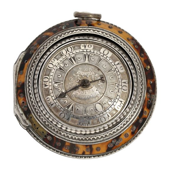 Very big English early silver verge watch with four cases Circa 1778