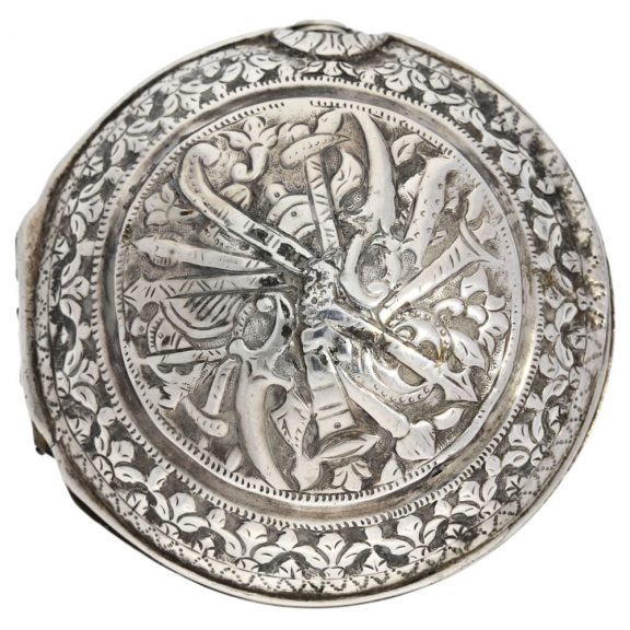 Very big English early silver verge watch with four cases Circa 1778 Very big English early silver verge watch with four cases Circa 1778