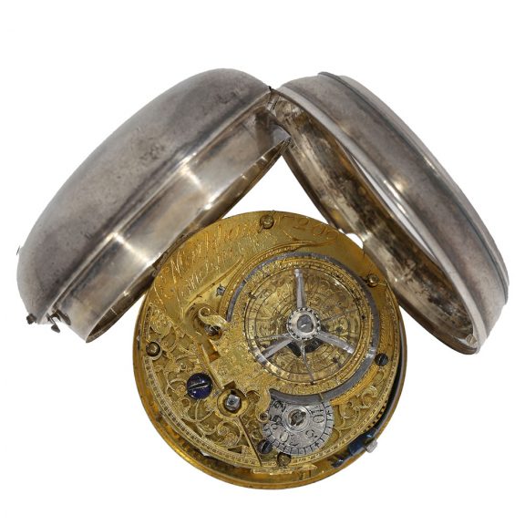 Very fine silver English verge watch with champlevé dial Circa 1755 Very fine silver English verge watch with champlevé dial Circa 1755