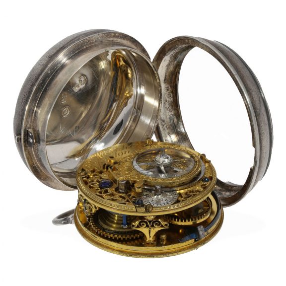 Very fine silver English verge watch with champlevé dial Circa 1755 Very fine silver English verge watch with champlevé dial Circa 1755