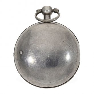 Very fine silver English verge watch with champlevé dial Circa 1755