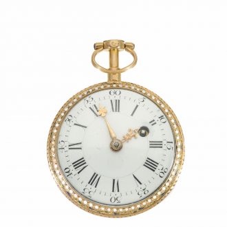 French 18 carat gold and enamel verge watch Circa. 1770