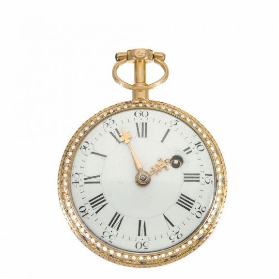 French 18 carat gold and enamel verge watch Circa. 1770 French 18 carat gold and enamel verge watch Circa. 1770