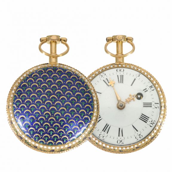 French 18 carat gold and enamel verge watch Circa. 1770 French 18 carat gold and enamel verge watch Circa. 1770