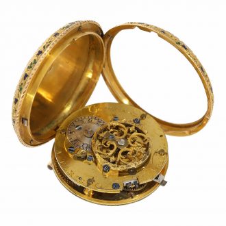 French 18 carat gold and enamel verge watch Circa. 1770