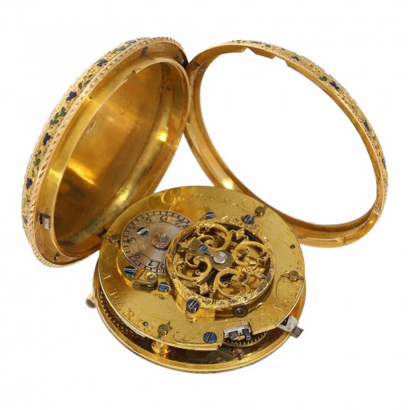 French 18 carat gold and enamel verge watch Circa. 1770 French 18 carat gold and enamel verge watch Circa. 1770
