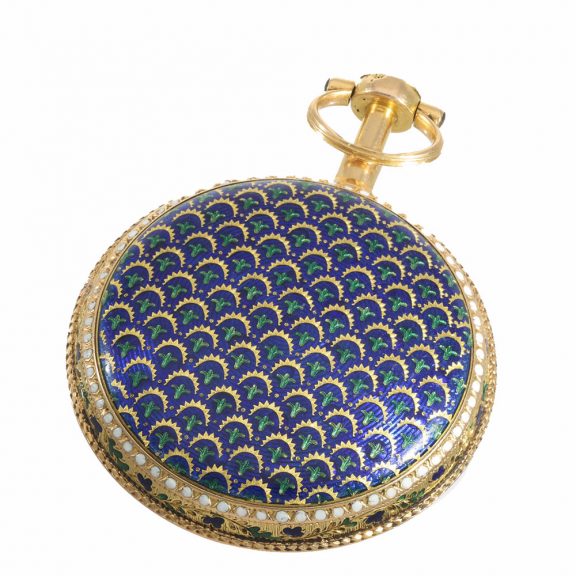 French 18 carat gold and enamel verge watch Circa. 1770 French 18 carat gold and enamel verge watch Circa. 1770