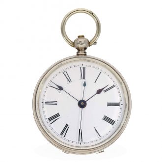 Swiss silver open faced duplex watch with center seconds Circa 1850