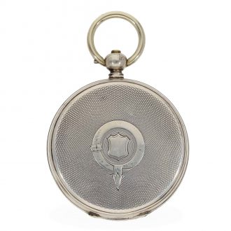 Swiss silver open faced duplex watch with center seconds Circa 1850