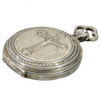 French silver pocket watch for Catholic priests Circa 1880