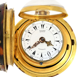 An English gilt verge watch covered with tortoiseshell Circa 1800