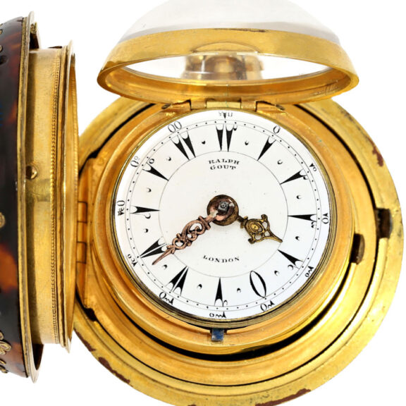 An English gilt verge watch covered with tortoiseshell Circa 1800 An English gilt verge watch covered with tortoiseshell Circa 1800
