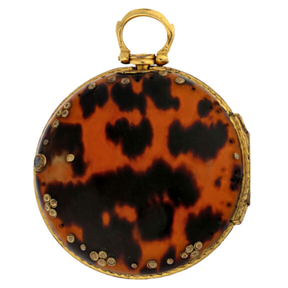 An English gilt verge watch covered with tortoiseshell Circa 1800 An English gilt verge watch covered with tortoiseshell Circa 1800