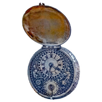 French silver and enamel verge with subsidiary dial Circa 1680