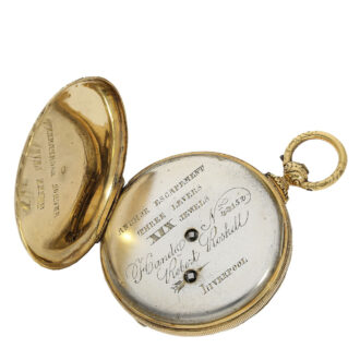 Magnificent English pocket watch Circa 1840 with a signed and numbered dust cover