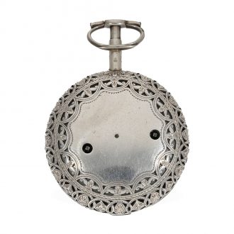 Early silver English pocket watch with alarm on bell Circa 1790