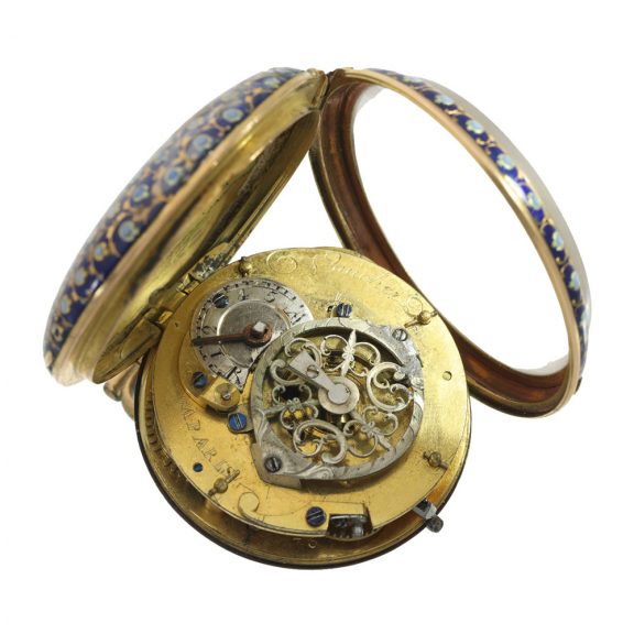 French 18 carat gold and enamel verge watch Circa 1780 French 18 carat gold and enamel verge watch Circa 1780