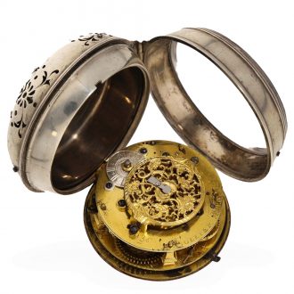 Fine French silver verge oignon watch with alarm Circa 1725