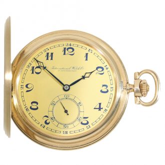 Swiss 14 carat gold large hunter cased pocket watch Circa 1910