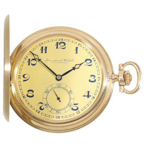 Swiss 14 carat gold large hunter cased pocket watch Circa 1910