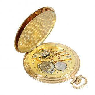 Swiss 14 carat gold large hunter cased pocket watch Circa 1910