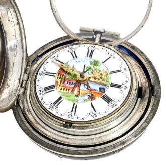 English Silver and tortoiseshell, verge pocket watch Circa 1775