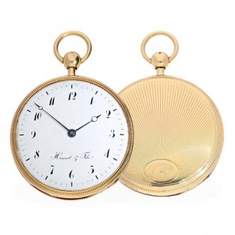 Swiss 18 Carat gold large pocket watch with repetition Circa 1810
