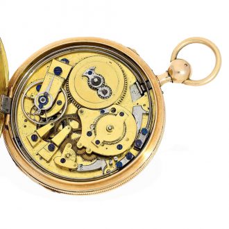 Swiss 18 Carat gold large pocket watch with repetition Circa 1810