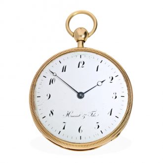 Swiss 18 Carat gold large pocket watch with repetition Circa 1810