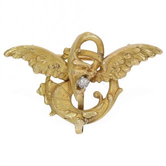 Swiss 18 carat gold Art Nouveau hunting cased watch Circa 1900 Swiss 18 carat gold Art Nouveau hunting cased watch Circa 1900