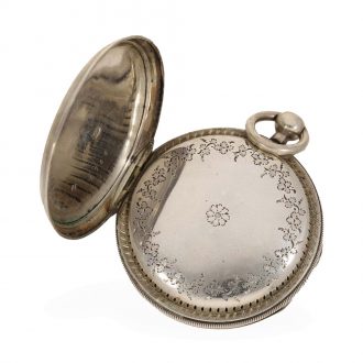 Swiss silver technically rare version of a verge watch Circa 1800
