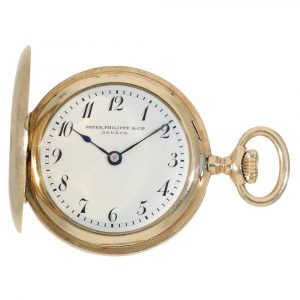 Swiss 14 carat gold small hunter case pocket watch Circa 1908
