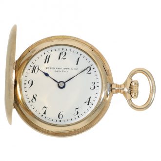 Swiss 14 carat gold small hunter case pocket watch Circa 1908