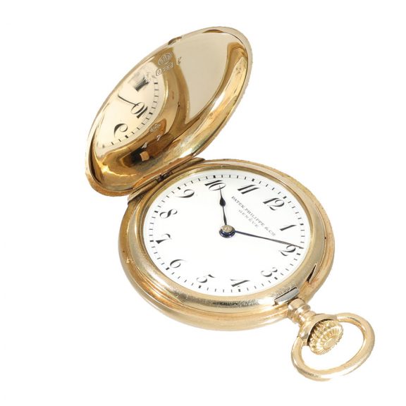 Swiss 14 carat gold small hunter case pocket watch Circa 1908 Swiss 14 carat gold small hunter case pocket watch Circa 1908