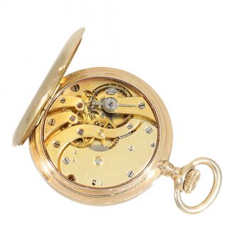Swiss 14 carat gold small hunter case pocket watch Circa 1908