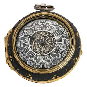 A rare metal Dutch verge with silver champlevé dial Circa 1730