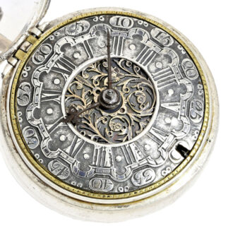A rare metal Dutch verge with silver champlevé dial Circa 1730