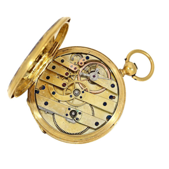 Swiss exquisite and fine gold/enamel pocket watch Circa 1840 Swiss exquisite and fine gold/enamel pocket watch Circa 1840